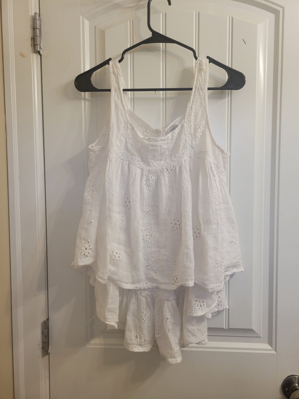 2/$25 Patrons of Peace White Eyelet Tiered Tank